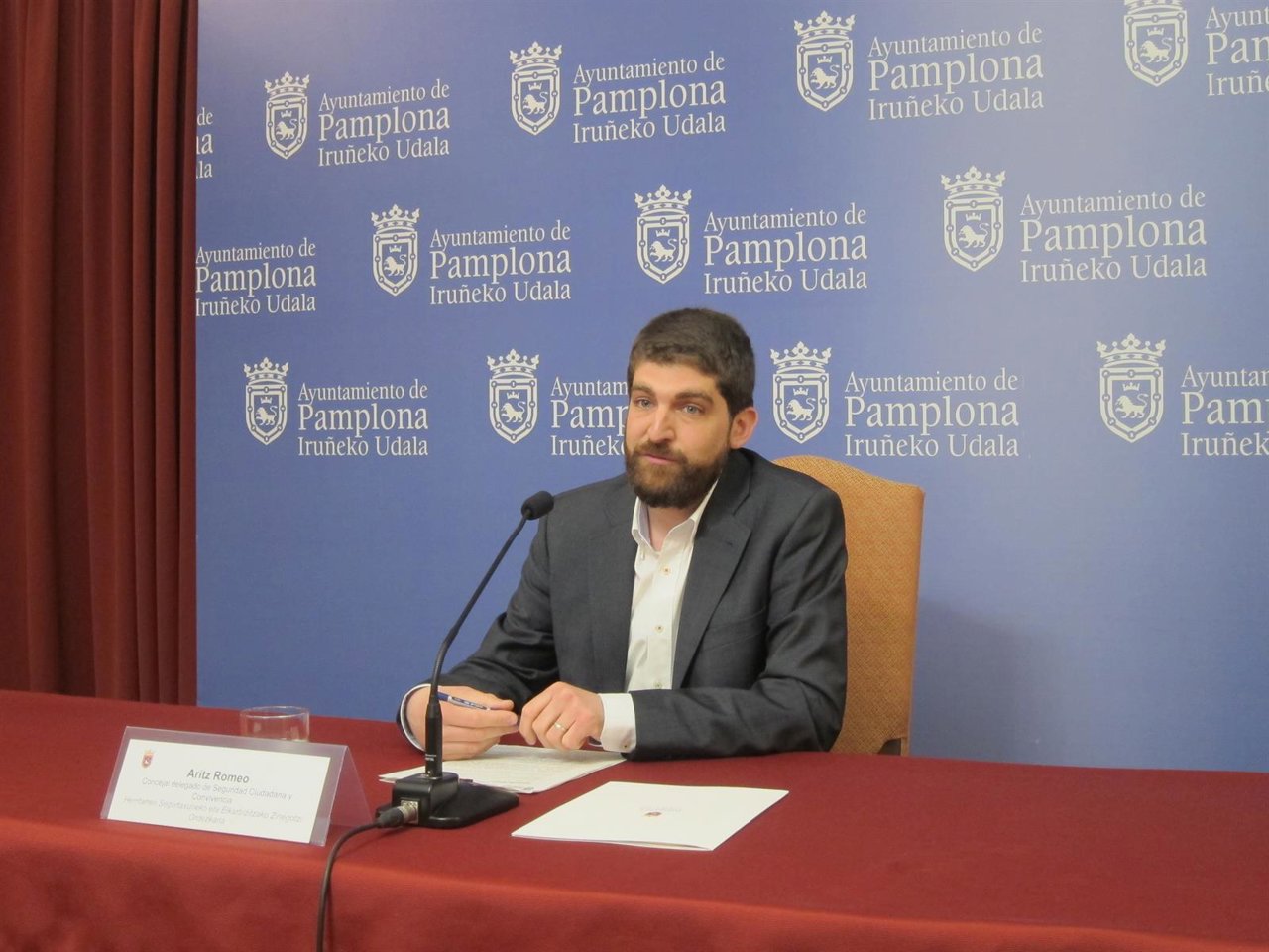 El concejal de Seguridad Ciudadana del Ayuntamiento de Pamplona, Aritz Romeo.
