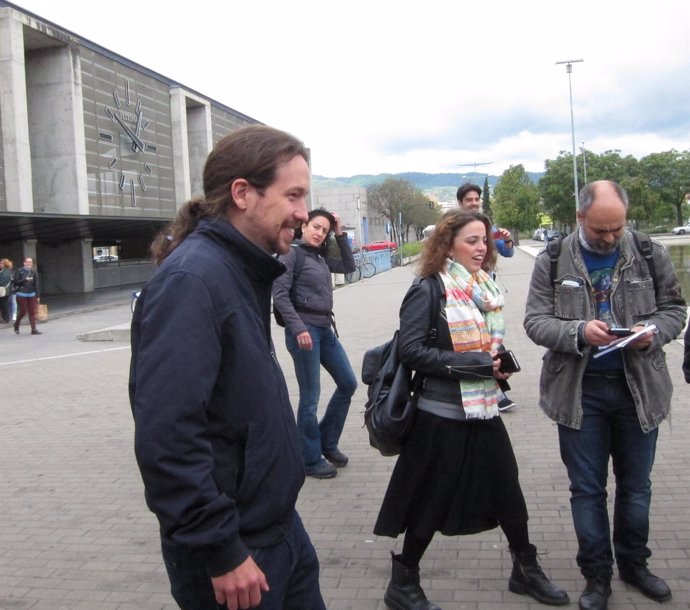 Pablo Iglesias a su llegada a Córdoba