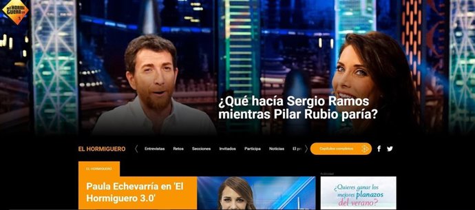 Captura de la nueva web de Antena 3