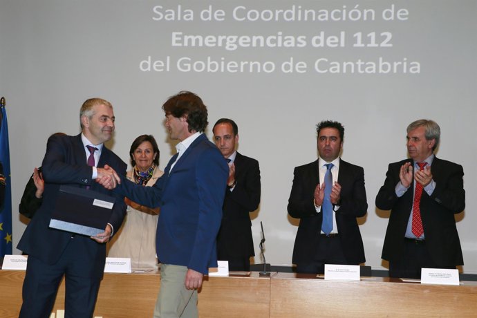 Las autoridades en el acto con motivo del Día de la Seguridad Privada