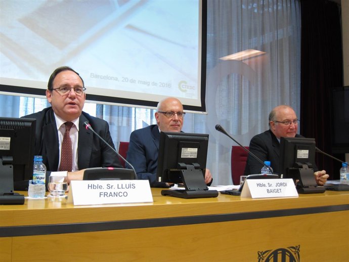 Lluís Franco (Ctesc), conseller Jordi Baiget, Salvador Guillermo (Fepime)