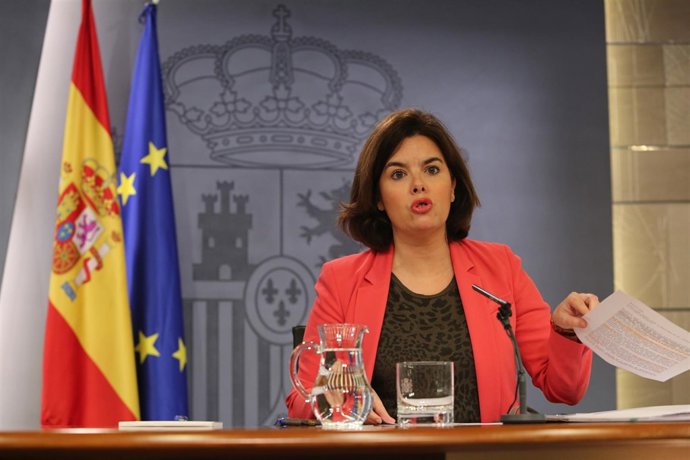 Rueda de prensa de Soraya Sáenz de Santamaría tras el Consejo de Ministros