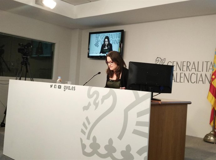 Mónica Oltra en la rueda de prensa posterior al pleno del Consell 