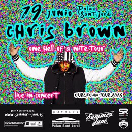 Cartel del concierto de Chris Brown en Barcelona
