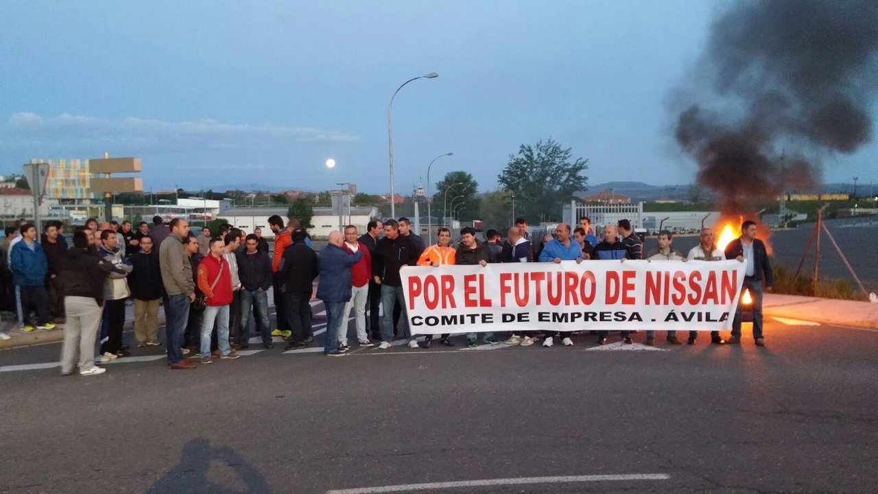 Imagen de la movilización de trabajadores de Nissan