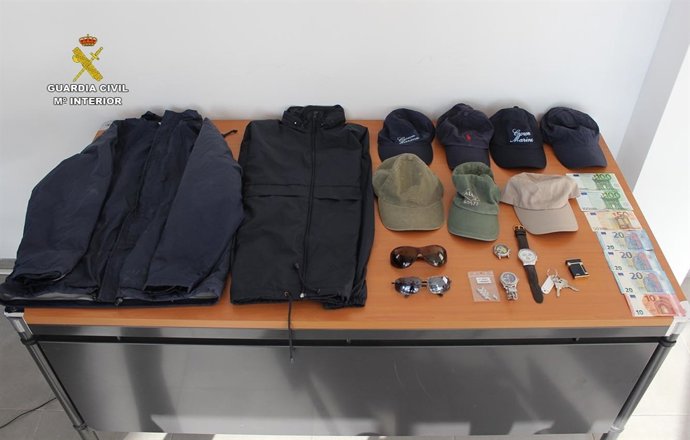 Efectos robados por el detenido