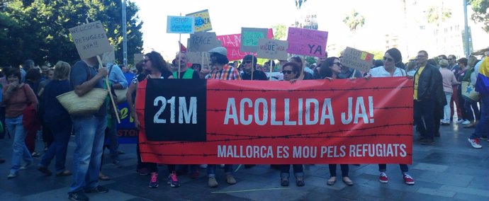 Manifestación por los refugiados en Palma