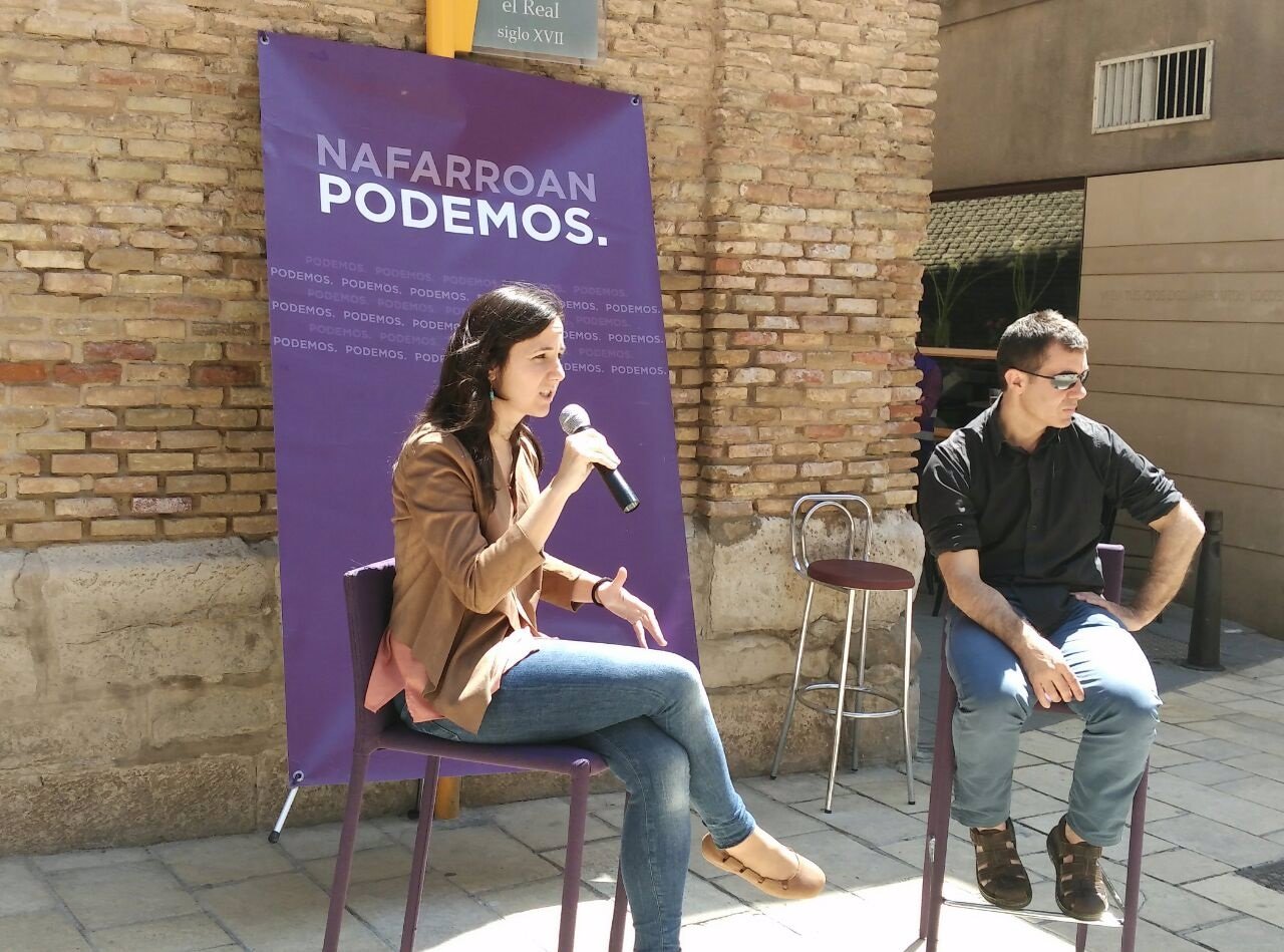 Acto político de Ione Belarra y Eduardo Santos en Tudela