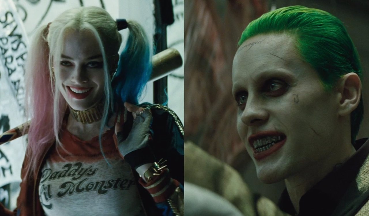 Jared Leto (Joker) y Margot Robbie (Harley Quinn) en Suicide Squad