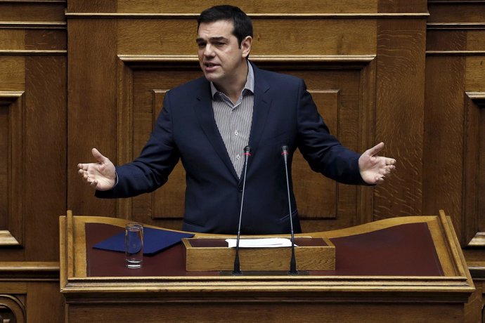  Alexis Tsipras, en el Parlamento