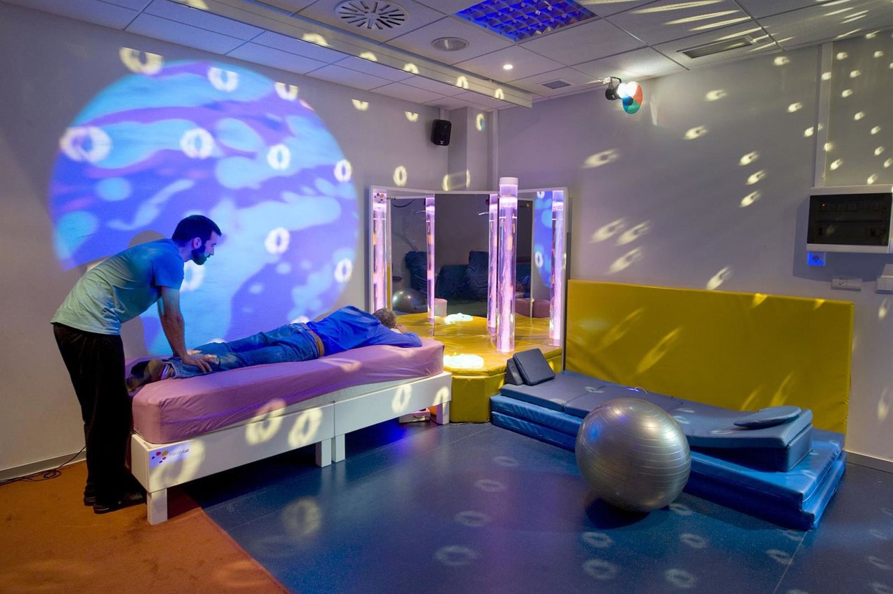 El monitor de la sala de estimulación multisensorial.