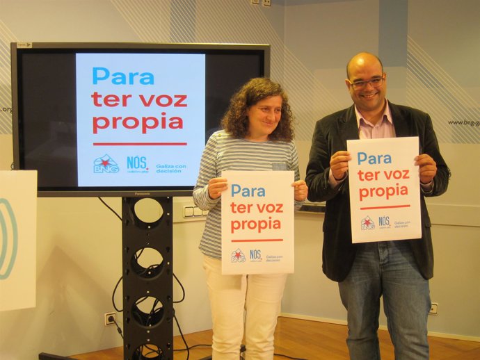 Lema 'Para ter voz propia', del BNG para el 26J, Rubén Cela y Goretti Sanmartin