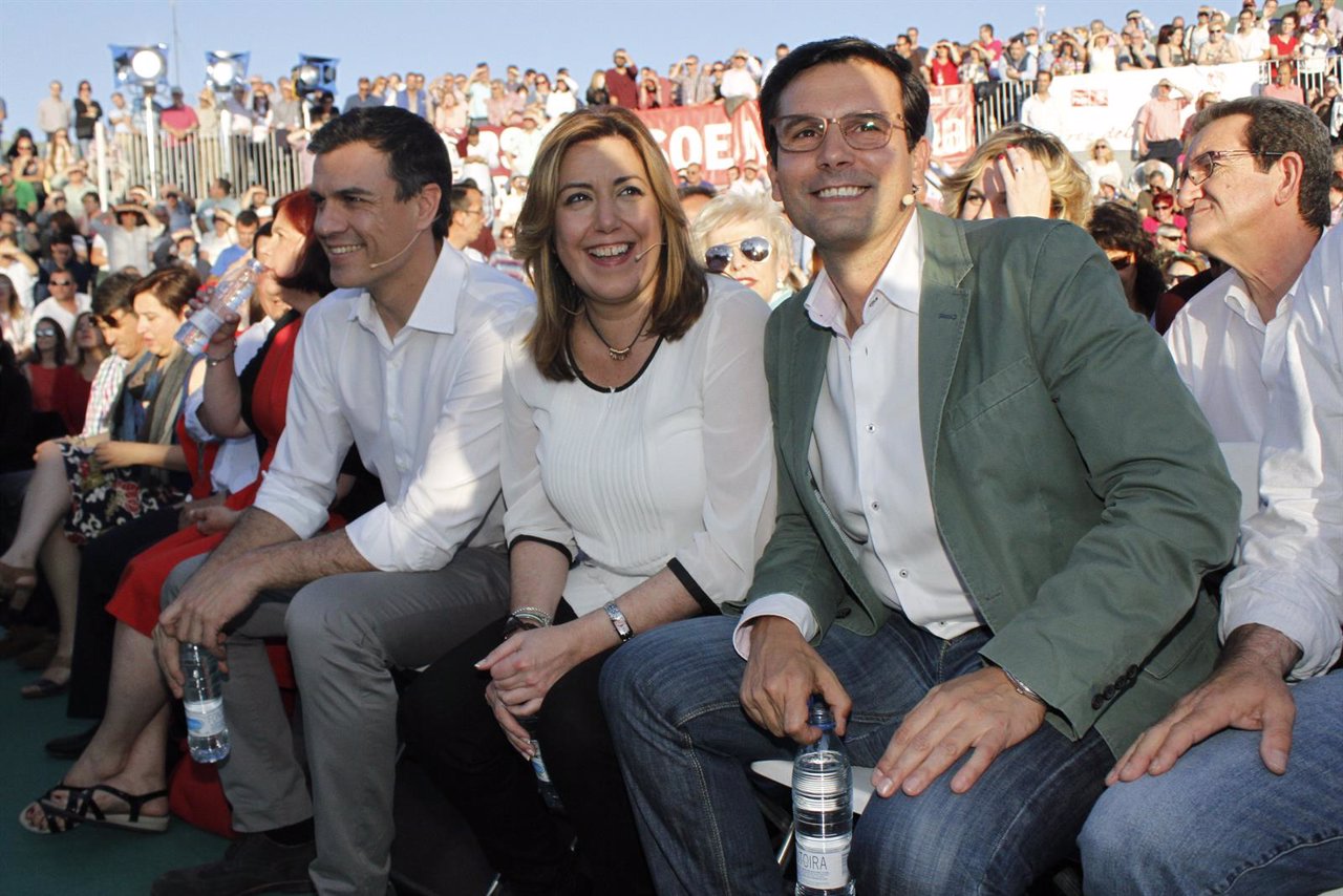 Pedro Sánchez, Susana Díaz y Francisco Cuenca