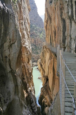 Desfiladero de los gaitanes en el caminito del rey, Málaga.