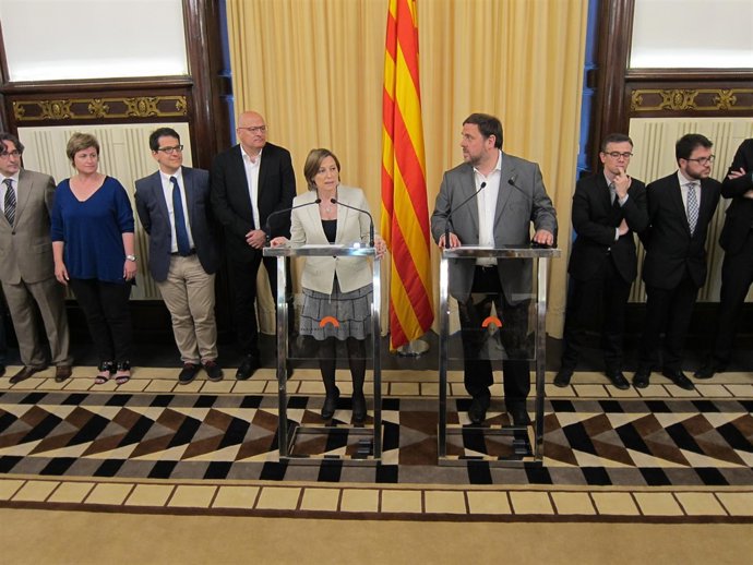 La presidenta del Parlament, C.Forcadell, y el vpte.O.Junqueras