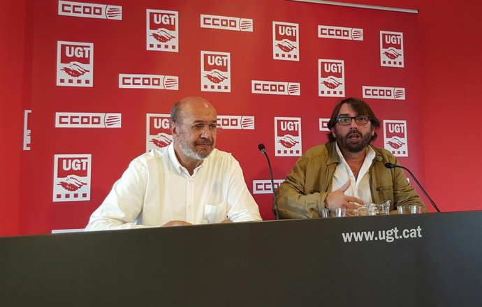 Joan Carles Gallego (CC.OO.) y Camil Ros (UGT)