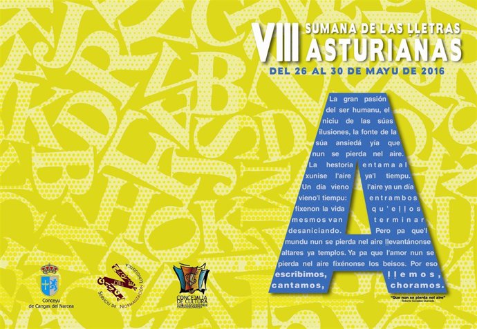 Cartel de la VIII Sumana de Las L.Letras Asturianas