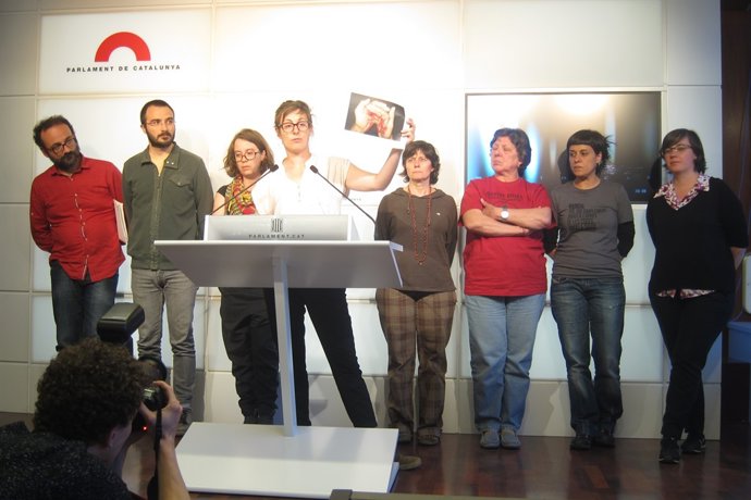 Rueda de prensa de diputados de la CUP en el Parlament