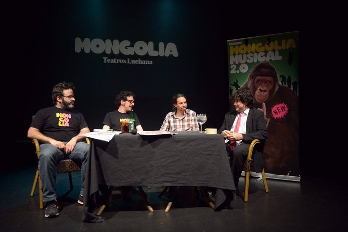 El líder de Podemos, Pablo Iglesias, en una charla de la revista Mongolia