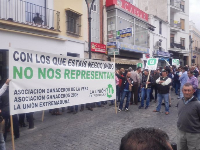 Manifestación de Ganaderos en Mérida
