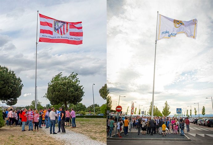 FOTONOTICIA AYUNTAMIENTO BOADILLA. Las Banderas Del Atlético De Madrid Y Del Rea