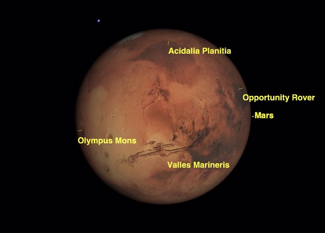 Vista de Marte en su máxima aproximación