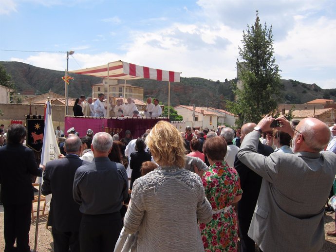 Procesión del Corpus Christi en Daroca, bendición de Corporales en la Torreta