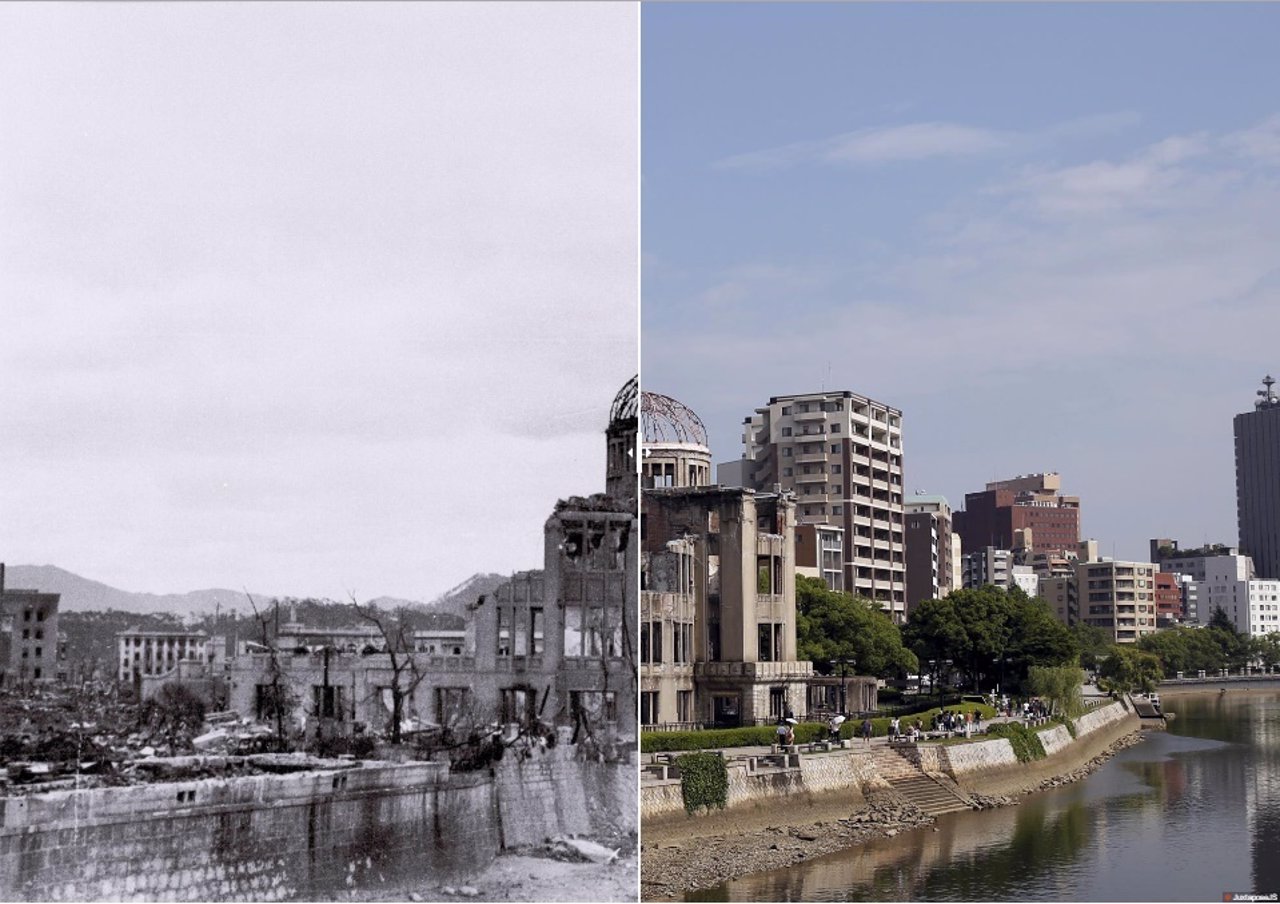 (FOTOS) Bomba de Hiroshima, así quedó la ciudad y así está ahora