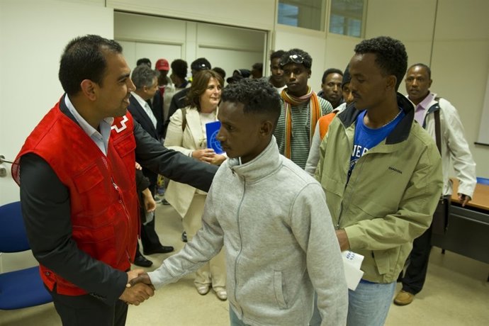 25/05/2016Madrid, Españallegada A Madrid De Refugiados Procedentes De Greciafoto