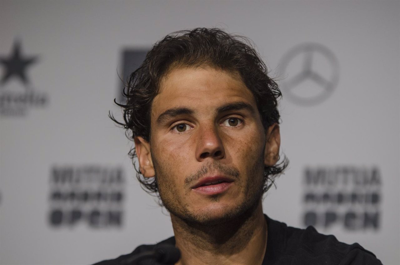 Rafael Nadal en la rueda de prensa del Mutua Madrid Open 2016