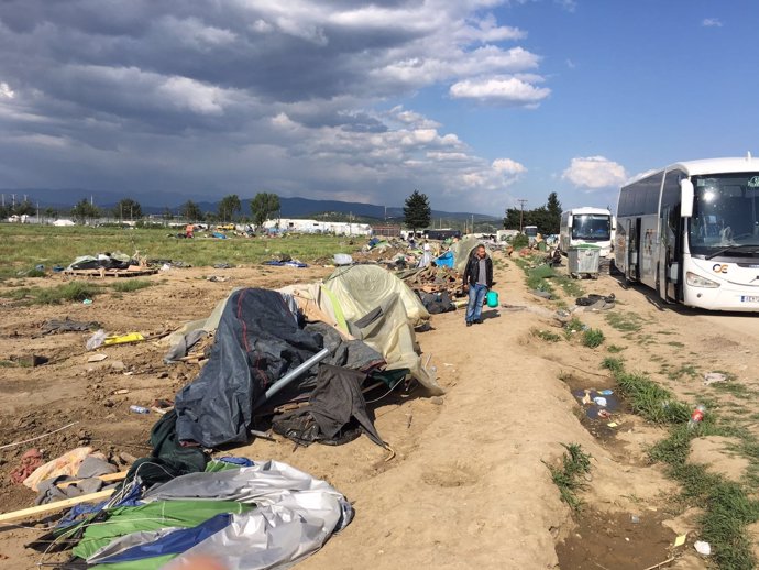 Desalojo del campamento de refugiados de Idomeni, en Grecia