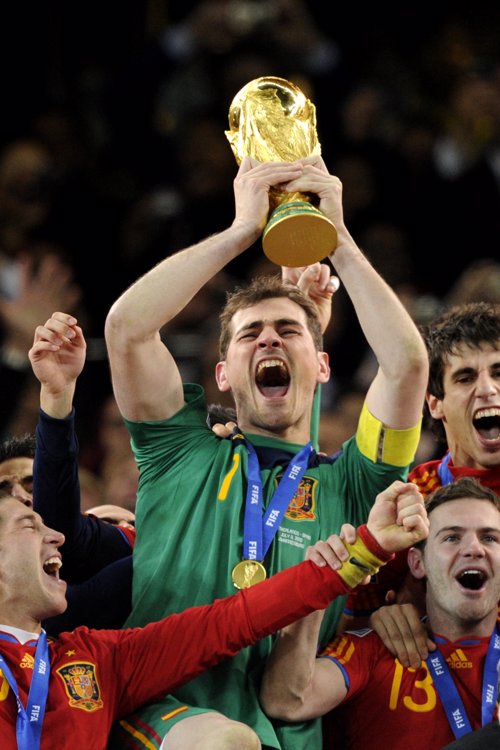 Iker Casillas celebrando el Mundial de Fútbol 