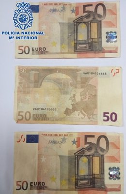 Billetes falsos de 50 euros intervenidos