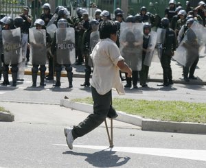 Manifestación de discapacitados en Bolivia