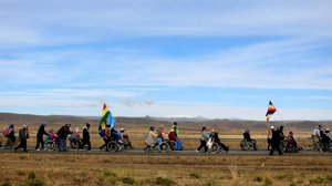Manifestación de discapacitados en Bolivia