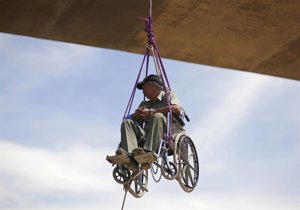 Manifestación de discapacitados en Bolivia