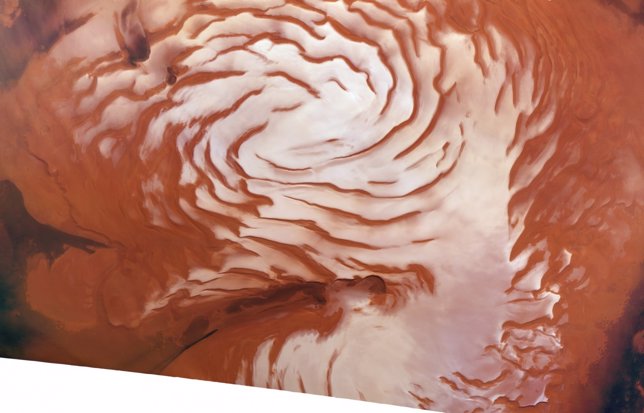 Casquete de hielo en el polo norte marciano