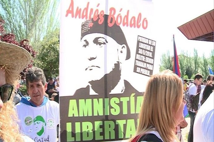 Cartel en la manifestación.