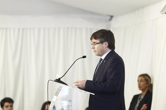 Carles Puigdemont en un acto en Madrid