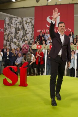 El secretario general del PSOE, Pedro Sánchez, en su proclamación como candidato
