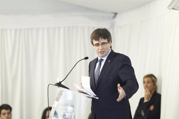 Carles Puigdemont en un acto en Madrid