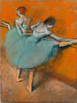 Bailarinas en la barra, de Edgar Degas
