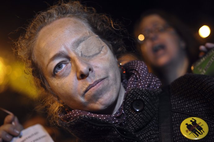 Esther Quintana, perdió un ojo en una huelga en 2012