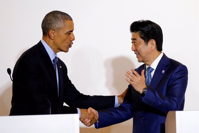 El presidente de EEUU, Barack Obama, y el primer ministro de Japón, Shinzo Abe