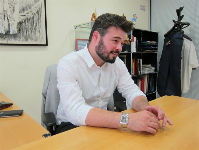 Gabriel Rufían (ERC) en una entrevista de Europa Press