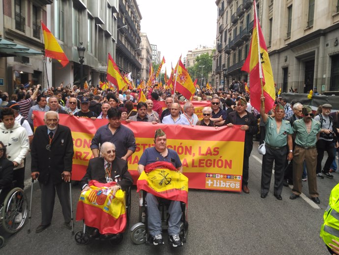 Manifestación en Barcelona en favor de la unidad de España
