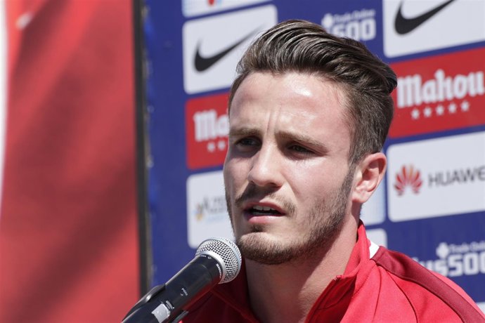 Saúl Ñíguez en rueda de prensa en el Cerro del Espino