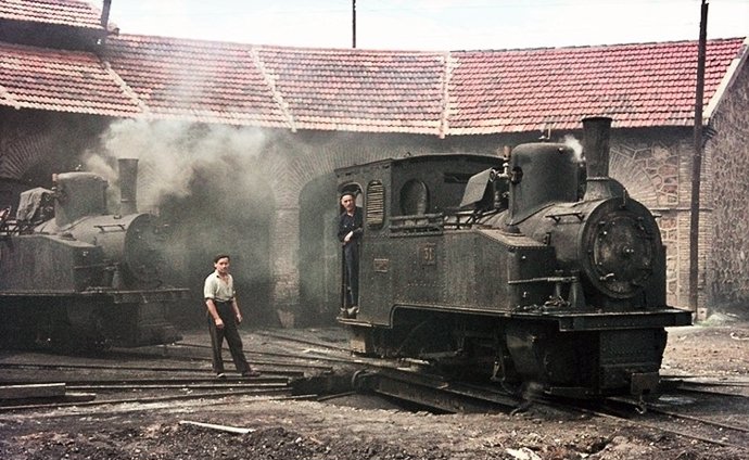 Una de las locomotoras que transportaba carbón. 