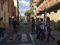 Gabriel, Reguant, Garganté y Lecha (CUP) acuden a la zona del 'Banc Expropiat'