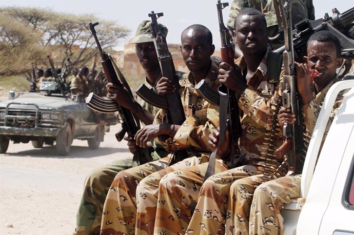 Soldados del Ejército Nacional Somalí